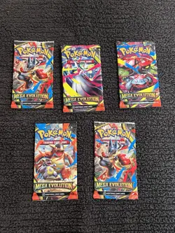 Pokemon Mega Evolution Booster Pack Lot of 5 - Image 1