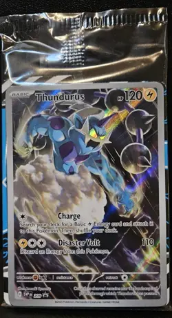 Pokemon Black Bolt TCG Thundurus SV209 Black Star ETB Promo, Sealed Promo Star - Image 1