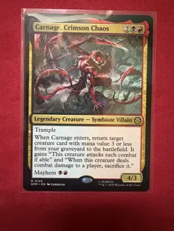Carnage, Crimson Chaos Marvel's Spider-Man Magic The Gathering MTG Rare #125 NM - Image 1