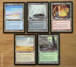 Set of 5 Onslaught Cycle Lands *NM* Old School (Magic the Gathering MTG) Cycling - Image 1