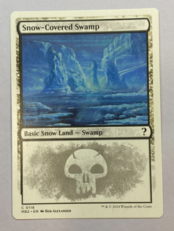 MTG - Snow-Covered Swamp - White Border - NM - Mystery Booster 2 - Image 1