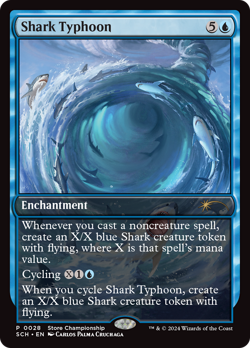 Shark Typhoon (Store Championship) [Bloomburrow Promos] Magic MTG - Image 1