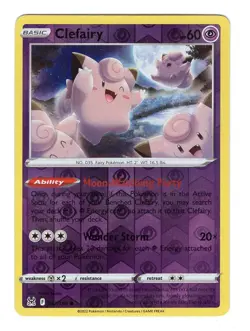 Pokemon TCG Clefairy SWSH Lost Origin 062/196 Reverse Holo Common Card NM - Image 1
