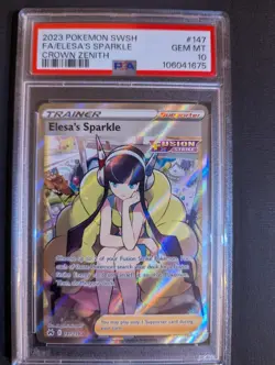 PSA 10 Elesa’s Sparkle 147/159 Crown Zenith Full Art GEM MINT Pokemon TCG - Image 1