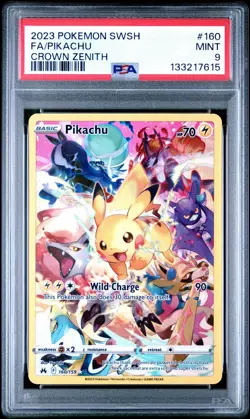 2023 Pokemon Sword And Shield Pikachu Crown Zenith Full Art PSA 9 - Image 1