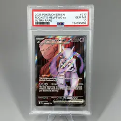 PSA 10 Pokemon 213/182 Team Rocket’s Mewtwo ex Full Art Destined Rivals - Image 1