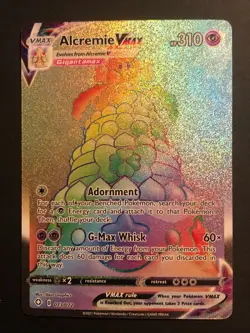 Alcremie VMAX 073/072 Shining Fates Full Art Rainbow Rare Holo Pokemon Card NM - Image 1
