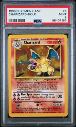 1999 POKEMON GAME #4 CHARIZARD - HOLO PSA 9 - Image 1