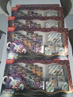 Pokemon Paldean Fates Great Tusk & Iron Treads Premium Collection Box Case New - Image 1