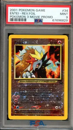 Pokemon Entei #34 Movie Promo Reverse Holo PSA 9 - Image 1