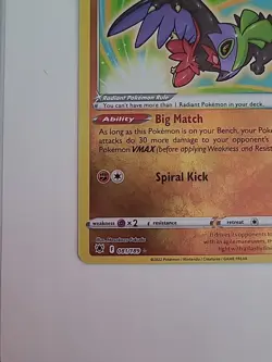Radiant Hawlucha 081/189 Astral Radiance Ultra Rare Holo Pokemon TCG Card NM - Image 2