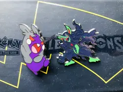 Morpeko and Grimmsnarl Marnie Official Pokemon Pin set - Image 1