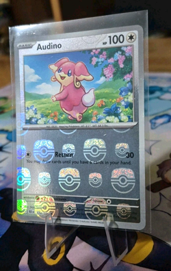Audino (Master Ball Pattern) 074/086 SV Black Bolt Holo Pokemon Card - Image 4