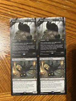 4x Nine-Lives Familiar (2 Borderless, 2 Regular) - Image 1