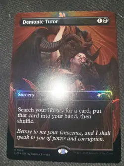 MTG DEMONIC TUTOR RAINBOW FOIL NM Kieran Yanner Secret Lair IN HAND - Image 1