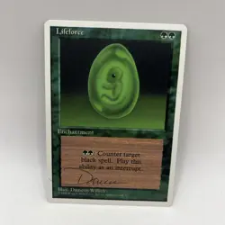 MTG - Revised - Lifeforce - NM signed by Dameon Willich - Image 1