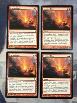 4x Searing Blaze- Worldwake- NM- Mtg Magic The Gathering- Playset- Free Shipping - Image 1