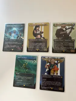Final Fantasy MtG FOIL Lot (Secret Lair, FIC, and FIN w/Rainbow & Surge) - Image 1
