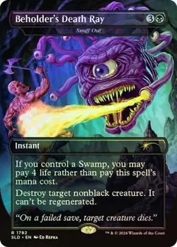 MTG Beholder's Death Ray - Snuff Out (Rainbow Foil) Secret Lair Drop Foil - Image 1