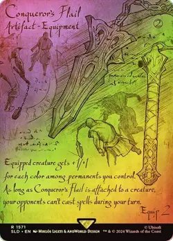 MTG Conqueror's Flail (Rainbow Foil) Secret Lair Drop Foil - Image 1