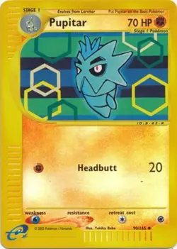 1x Pupitar - 90/165 - Uncommon - Reverse Holo Heavily Played Pokemon G2 - Expedi - Image 1