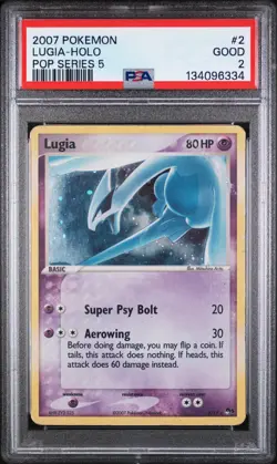 2007 Pokemon POP Series 5 LUGIA Holo Rare PSA 2 #2/17 - Image 1