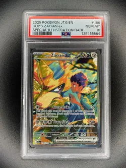 2025 Pokemon JTG EN Hop’s Zacian EX Special Illustration Rare #186 PSA 10 - Image 1