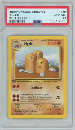 1999 Pokemon GERMAN 1st Edition Base Set Digdri - Dugtrio 19/102 PSA 10 GEM MINT - Image 1