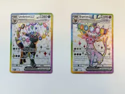Pokemon TCG Umbreon 176 & Espeon 175 EX Promo Set Prismatic Evolutions NM - Image 1