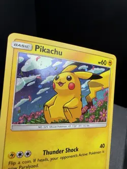 Pokemon TCG Sun & Moon Pikachu SM206 Black Star Promo Cosmos Holo SWIRL NM! - Image 2