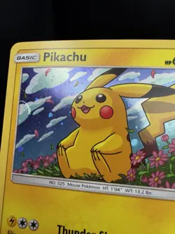 Pokemon TCG Sun & Moon Pikachu SM206 Black Star Promo Cosmos Holo SWIRL NM! - Image 3