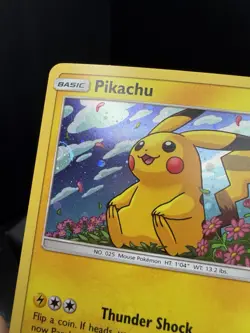 Pokemon TCG Sun & Moon Pikachu SM206 Black Star Promo Cosmos Holo SWIRL NM! - Image 4