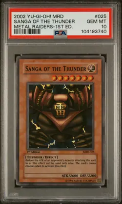 2002 Yu-Gi-Oh! MRD-Metal Raiders 1st Edition #025 Sanga of the Thunder PSA 10 - Image 1