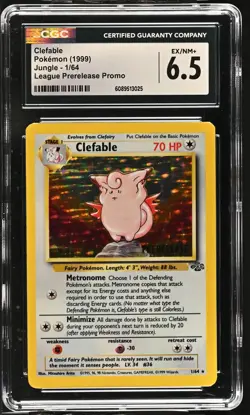 CGC 6.5 Clefable 1999 Jungle 1/64 Prerelease Holo Pokemon Card - Image 1
