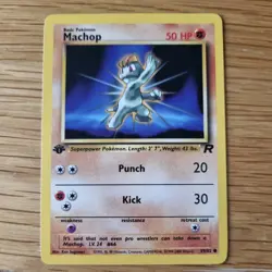 1ST EDITION MACHOP 59/82 POKEMON CARD (TEAM ROCKET SET) - Image 2