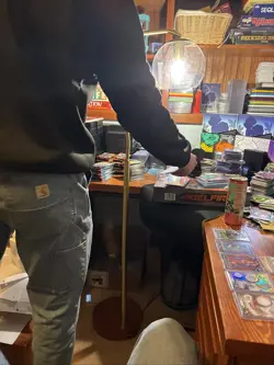 Bunch Of Random junk, Pokemon Cards, Used Energy Drink, Lamp, Desk - Image 5
