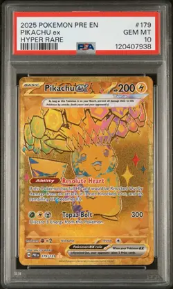 PSA 10 ⚡ Pokemon TCG Pikachu EX Hyper Rare Card 179/131 2025 Prismatic Evo. - Image 5