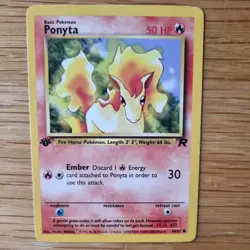 1ST EDITION PONYTA 64/82 POKEMON CARD (TEAM ROCKET SET) - Image 1