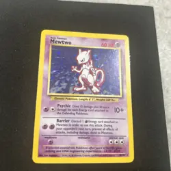 Pokemon TCG Mewtwo Base Set Holo Rare Card 10/102 - Image 1