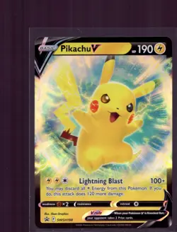 2022 Pokemon Pikachu V SWSH198 SWSH: Sword & Shield Black Star Promo Holo Card - Image 1