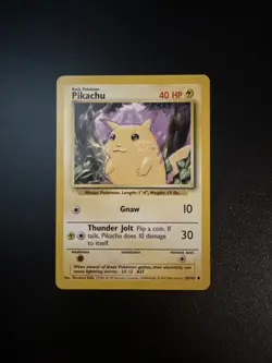 Pikachu 58/102 Base Set 1999-2000 Pokemon Card WOTC -MP - Image 1