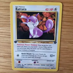 1ST EDITION RATTATA 66/82 POKEMON CARD (TEAM ROCKET SET) - Image 1