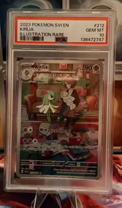 Pokemon TCG Kirlia Scarlet & Violet Illustration Rare Card 212/198 - PSA 10!! - Image 1