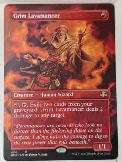 Grim Lavamancer- BORDERLESS - Dominaria Remasted - Magic the Gathering MTG Nice! - Image 1