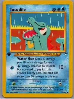 Pokemon Neo Destiny 1st Edition Totodile Card 85/105 Regular Tcg - Image 1
