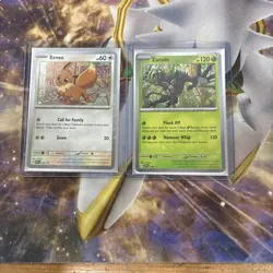 Pokemon TCG Black Star Promo Eevee #200 and Zarude #199 Destined Rivals Unplayed - Image 1