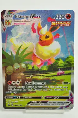 Pokemon card Flareon VMAX SWSH180 Full Art SWSH Black Star Promo 2021 English LP - Image 1