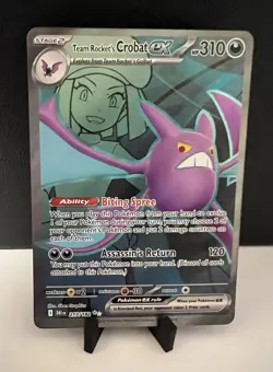 Team Rocket's Crobat ex 217/182 - Pokemon TCG Destined Rivals NM - Image 1