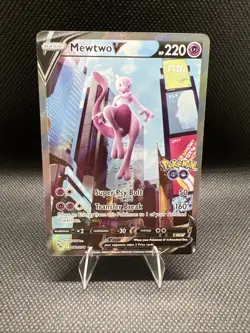 Pokemon Go Mewtwo v 2022 Alternate Full Art Holo Card 072/078 NM/M Condition - Image 1