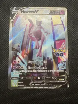 Pokemon Go Mewtwo v 2022 Alternate Full Art Holo Card 072/078 NM/M Condition - Image 4